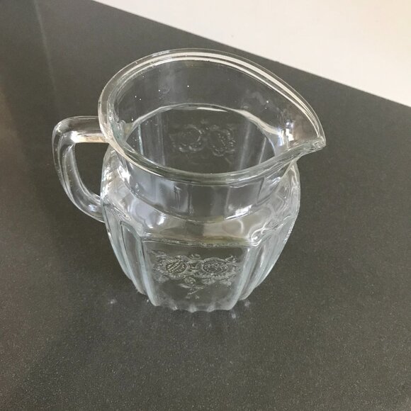 Vintage Glass Square Round Pitcher - Picture 3 of 3